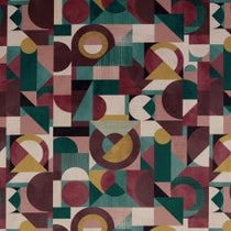 Geometrica Velvet Bilberry Fabric by the Metre